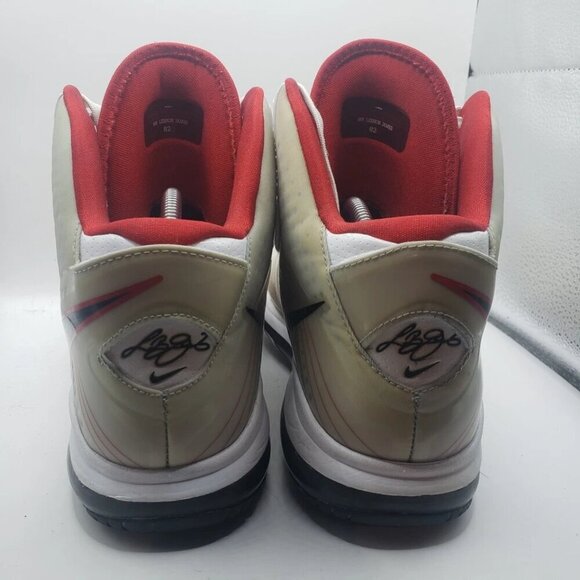 Nike Lebron James 8 V/2 SZ 11.5 White Sport Red Miami Heat Elite 429676-100 - Picture 5 of 9